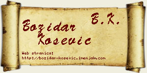 Božidar Košević vizit kartica